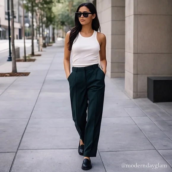 Zara Forest Green Trousers - Picture 1 of 6